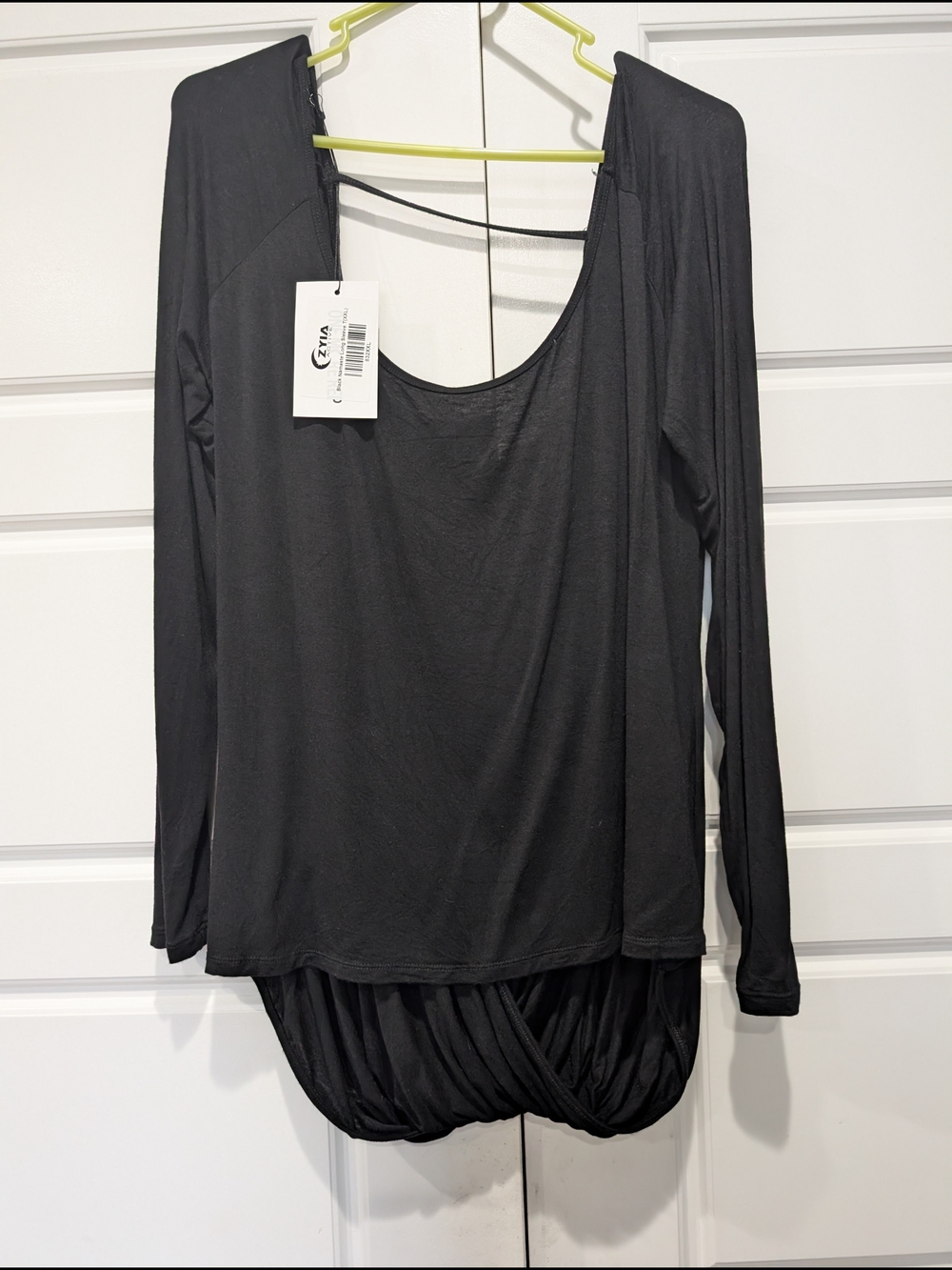 ZYIA Active Black Namaste Long Sleeve Top Size XXL NWT